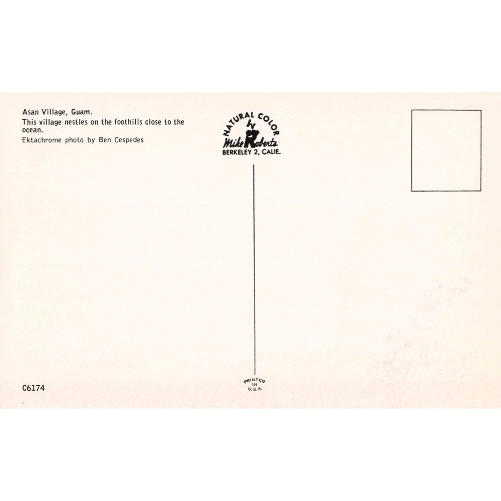 Vintage Asan Village Guam Postcard Ben Cespedes Mike Roberts C6174 Street View - Picture 2 of 2